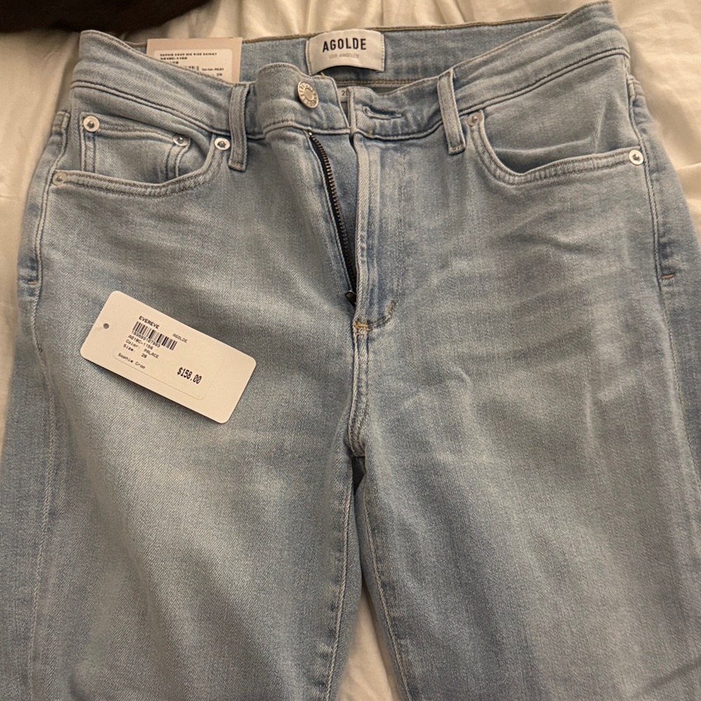 Agolde High Rise Jeans in Soft Blue
